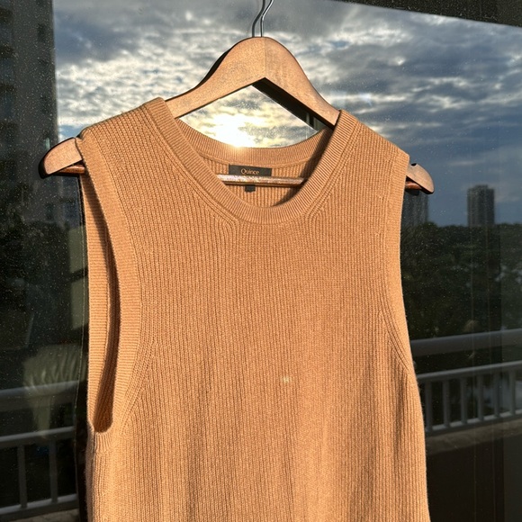 Quince NEW 100% Cashmere teak sleeveless midi dress $109 - Picture 4 of 17